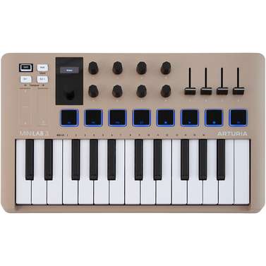 Arturia MiniLab Mk3 25-Key MIDI Controller (Limited Edition Champagne)