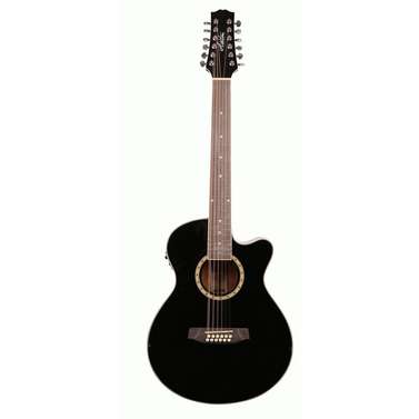 Ashton SL29/12CEQBK 12-String Slimline Acoustic Guitar w/ Cutaway & EQ