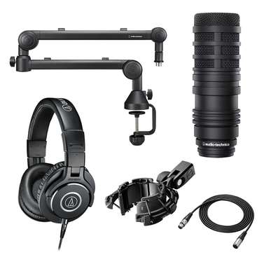 Audio-Technica Podcaster Pack Elite w/ BP40 Mic, XLR Cable & ATH-M40x Headphones