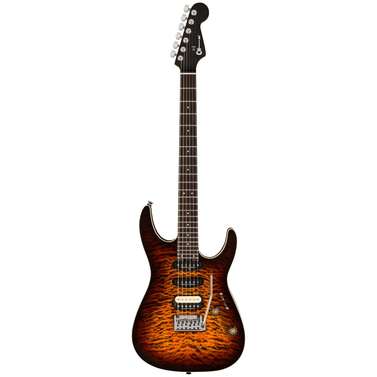 Charvel Pro-Mod Plus Dinky DK24 HSS 2PT EB QM Ebony Fingerboard (Amber Tiger Eye)