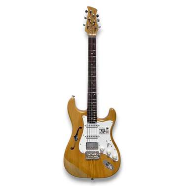 Cole Clark Hollow Baby HSS Semi-Hollow Electric Guitar White Guard