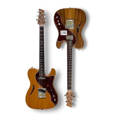Cole Clark Hollow Baby HSS Semi-Hollow Electric Guitar Cream Guard (Shell Pink)