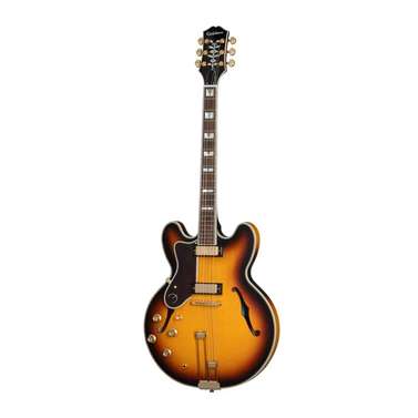 Epiphone Sheraton Left-Handed Frequensator Guitar (Vintage Sunburst) inc Gig Bag