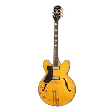 Epiphone Sheraton Left-Handed Frequensator Semi-Hollow Guitar (Natural) inc Gig Bag