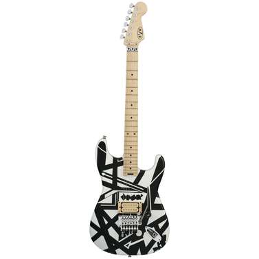 EVH Striped Series Shapes Maple Fingerboard (White & Black)