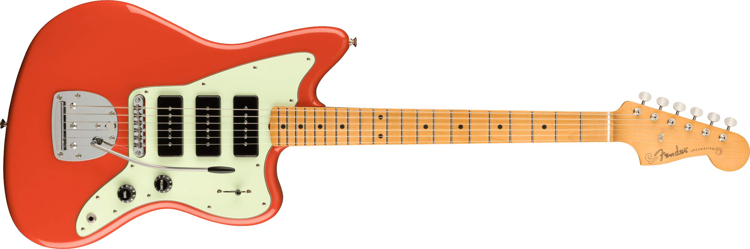 Fender Noventa Jazzmaster - Fender Maple Fingerboard, Fiesta Red