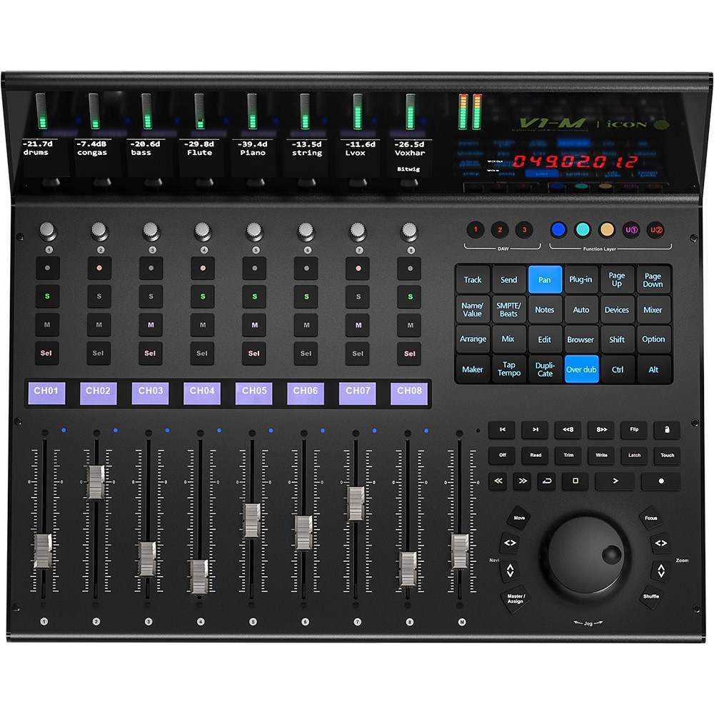 Icon ICON V1-M DAW USB MIDI Control Surface w/ Motorised Faders ...