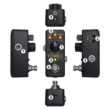 IK Multimedia TONEX One + w/ Bluetooth & MIDI In/Out (Black)
