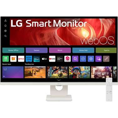 LG UltraFine 32U721SA-W 31.5" 4K UHD HDR10 VA Smart White Monitor with WebOS, 65W USB-C