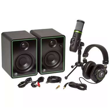 Mackie Content Creation Bundle w/ CR3-X Monitors EM-USB Microphone & MC-100 Headphones