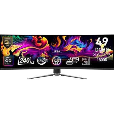 MSI MPG 491CQPX 49' DQHD 240Hz QD-OLED Curved Gaming Monitor