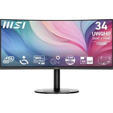 MSI Modern MD342CQP 34' UWQHD 120Hz USB-C 98W Curved Professional Monitor