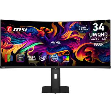 MSI MAG 341CQP X28 34' UWQHD 280Hz QD-OLED Gaming Monitor