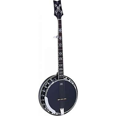 Ortega OBJ450SBK Raven Series 5-String Banjo Mahogany (Black) inc Bag