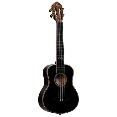 Ortega Onyx Series Tenor Ukulele Spruce / Mahogany (Black) inc Bag