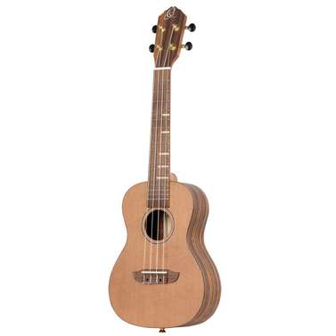 Ortega Timber Series Left-Hand Concert Ukulele Solid Cedar/Walnut (Natural) inc Bag