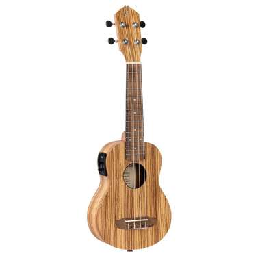 Ortega Timber Series Soprano Ukulele w/ Preamp (Zebrawood Natural) inc Bag