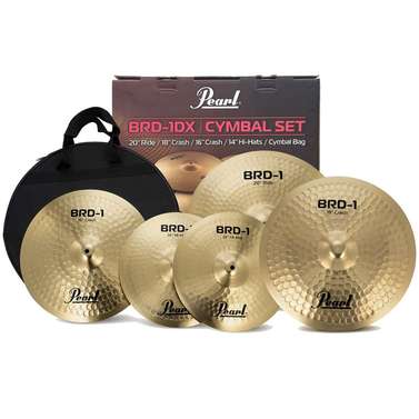 Pearl BRD1-1DX Cymbal Pack 14" Hats 16" & 18" Crash 20" Ride with Cymbal Bag