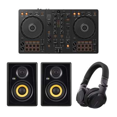 Pioneer DDJ-FLX4 Complete Home DJ Setup w/ KRK Kreate 3 Monitors & HDJ-CUE1 Headphones