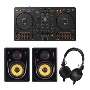 Pioneer DJ DDJ-FLX4 Pro DJ Pack w/ KRK Kreate 5 Monitors & HDJ-CX Headphones