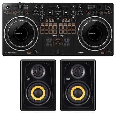 Pioneer DJ DDJ-REV1 Serato DJ Starter Pack w/ KRK Kreate 3 Monitors