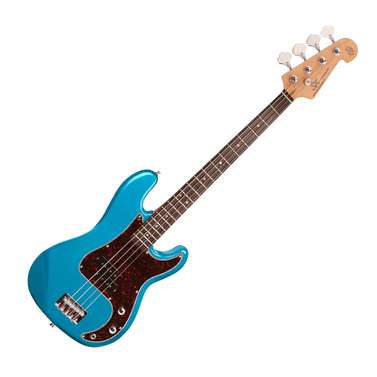 SX VEP34LPB Electric Bass Guitar 34 Size Lake Placid Blue