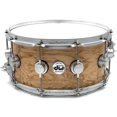 DW Collectors Maple 14x65 Snare Regal to Royal Burst Olive Ash Burl BN HW VLT