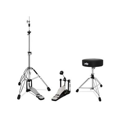 PDP 700 Series 3-Pce Hardware Pack Single Bass Drum Pedal Hi-Hat Stand and Stool