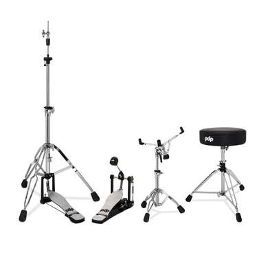 PDP 700 Series 4-Pce Hardware Pack Single Kick Pedal Hi-Hat & Snare Stands and Stool