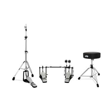 PDP 800 Series 3-Pce Hardware Pack Double Bass Drum Pedal Hi-Hat Stand and Stool