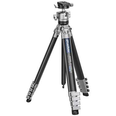 Leofoto AZ-235C Carbon Fibre Travel Tripod + LH-30R Ball Head - Silver/Carbon