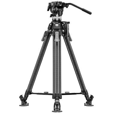 Leofoto LVF-143C+FH-5L Professional Carbon Fibre Video Tripod with FH-5L Video