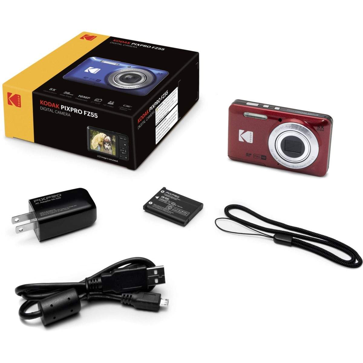 KODAK PIXPRO FZ55 RED デジカメ Kodak PIXPRO FZ55 Digital Camera (Red) FZ55RD 819900014075