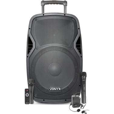 Vonyx AP1500BP 15" 800W Portable Battery Powered Speaker