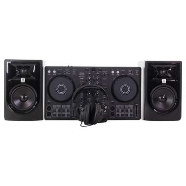Pioneer DDJFLX4 Bundle w/ JBL LSR305P II and Behringer HC200 Headphones