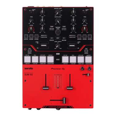 Pioneer DJMS5 Scratch-Style 2-Channel DJ Mixer for Serato DJ Pro (Gloss Red)