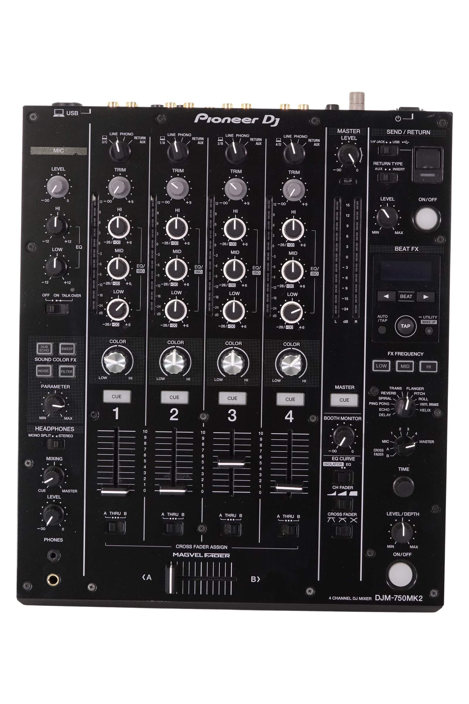 Pioneer DJM750 Mark II 4 Channel Mixer - Rent from $14.44/week
